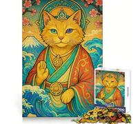 Rompecabezas Zen Cat Paisaje Japonés de 1000 Piezas para Adultos Entrenamiento de concentración Diversión sin estrés Ensambles precisos Regalo Creativo (50x75cm)