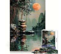 Rompecabezas Zen Garden Moon de 1000 Piezas para Adolescentes Mejora la Memoria Tiempo Libre Divertido Corte de Calidad Elegante (50x75cm)