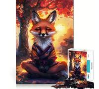 Rompecabezas Zen para Adultos con Forma de Zorro meditando,1000 Piezas,para desarrollar la Memoria,Ajuste Estable,Piezas sin Movimiento,Compacto,Ideal para Jugar en Familia (38x26cm)