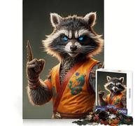Rompecabezas Zen Raccoon de 1000 Piezas para Adolescentes Un Juego de ingenio, Divertido y silencioso Bordes Suaves Regalo de cumpleaños (50x75cm)