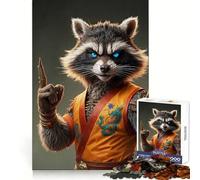 Rompecabezas Zen Raccoon de 1000 Piezas para Adultos Pensamiento estratégico Escape pacífico Ajuste preciso Regalo Encantador (38x52cm)