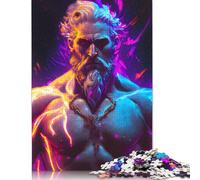 Rompecabezas Zeus de Neón, decoración única para el hogar, Rompecabezas de cartón Premium para Adultos y Adolescentes, 1000 Piezas (75 x 50 cm)
