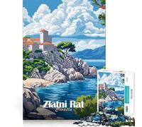 Rompecabezas Zlatni Rat Croatia de 1000 Piezas para Adultos Diversión y Entrenamiento Mental Corte láser Actividad Relajante para Grupos en Interiores (38x26cm)