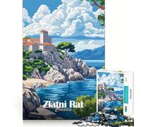 Rompecabezas Zlatni Rat de Croacia,1000 Piezas,Juego Mental Divertido,diseño de Ajuste Huecos, reuniones Familiares (38x52cm)