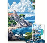 Rompecabezas Zlatni Rat de Croacia,1000 Piezas,Juego Que estimula el Cerebro,Ajuste Espacios,Entretenimiento Acogedor para Interiores para Todos (50x75cm)