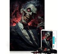 Rompecabezas Zombie Sonrisa Aterradora,1000 Piezas,Juego de Habilidad Mental,Piezas de Ajuste, Actividad Nocturna Divertida para Toda la Familia (38x52cm)
