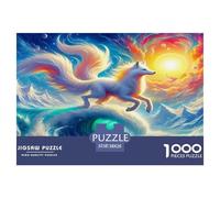 Rompecabezas Zorro 1000 Piezas Muy Difícil - Zorro Olas Mar Sol Vivo Natural Majestuoso 38x26cm