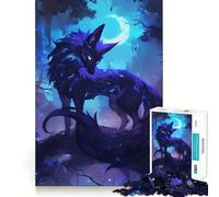 Rompecabezas Zorro Azul Místico de 1000 Piezas para Adultos Regalos, Juego Mental, Juguete para Pasar Tiempo en Familia, Corte preciso, Sorpresa de cumpleaños (50x75cm)
