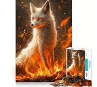 Rompecabezas Zorro Blanco en Fuego de 1000 Piezas Juguete Que desafía la Mente Troquelado de Alta precisión Un Reto Divertido para Pasar el Tiempo (50x75cm)