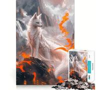 Rompecabezas Zorro Blanco para Adultos 1000 Piezas Juego de Memoria Corte Fino Acabado Premium Una Forma Entretenida de Pasar Horas Libres (38x52cm)