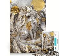 Rompecabezas Zorro de Nueve Colas Elegancia para Adolescentes 1000 Piezas Juguete de Lógica Fuerte Tranquilo Borde Claro Regalo Elegante (50x75cm)