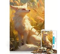 Rompecabezas Zorro del Desierto Blanco en el Bosque 1000 Piezas Entrenamiento Mental Divertido Corte Limpio Componentes Resistentes Entretenimiento cautivador para un hogar Acogedor (50x75cm)