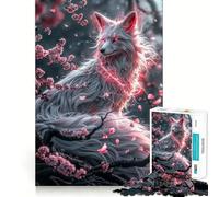 Rompecabezas Zorro Kitsune Blanco 1000 Piezas Juguete de Construcción Focus Ajuste Espacios Una Actividad Recompensante para Días Lluviosos (38x26cm)