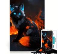 Rompecabezas Zorro Místico con Fuego y Hielo para Adolescentes, 1000 Piezas, Juguete de Lógica Fina, Suave, Relájate, Bordes Limpios, Regalo Premium (38x26cm)