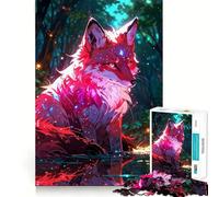 Rompecabezas Zorro Místico en Bosque Encantado para Adultos, 1000 Piezas, Juguete de Habilidad para Desarrollar la Razón, Alivio de la Ansiedad, Corte Exacto, Regalo Elegante (50x75cm)
