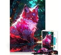 Rompecabezas Zorro Místico en Bosque Encantado para Adultos, 1000 Piezas, Juguete Intelectual, Juego Relajante, Arte de Pared de Calidad (38x26cm)