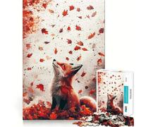 Rompecabezas Zorro Rojo de Otoño para Adultos 1000 Rompecabezas Fortalece la Memoria Alivia la Ansiedad Bordes Lisos Sorpresa Cálida (38x52cm)