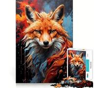 Rompecabezas Zorro Rojo Majestuoso para Adultos 1000 Piezas Desarrollo de Habilidades Diversión Corte de Alta Precisión Fácil de Aprender Disfrute Familiar (38x26cm)