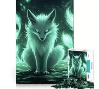 Rompecabezas Zorro Verde Místico para Adultos, 1000 Piezas, Juguete para ejercitar la Mente, Diversión en Interiores, Corte de precisión, Regalo navideño (38x52cm)