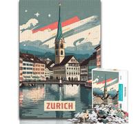 Rompecabezas Zurich de 1000 Piezas para Adultos, Juego Educativo, Juguete de desafío, decoración de Pared, cumpleaños y Navidad, 38x26cm