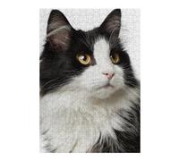 Rompecabezas1000pcs(38x26cm) Black & White Fluffy Cat-1 Rompecabezas para Adolescentes Juegos Relajantes Decoración del Hogar Cumpleaños Y Navidad 1000pcs(38x26cm)