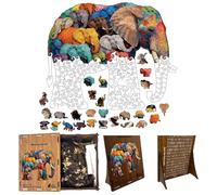 rompecabezasde Madera para Adultos - rompecabezasde Elefante en Forma de Animal, Juego de, Pieza de Arte grabada, Tablero de Montaje de Corte de precisión | Familiar, hogar, ofic