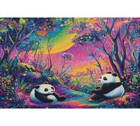 Rompecabezass 1000 Piece - Abstract Pandass Posters - Juego De Desafío para Adultos - Decoración De Arte Mural - Adult'S Educational Rompecabezas Toys - Kw500Zk