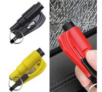 Rompeventanas de coche, llavero para romper ventanas de coche, cortador de ventanas y cortador de cinturón de seguridad, 2 en 1 rompevitas, cortador y rompeventanas para tierra y subacuática