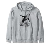 Rompiendo el diseño de Fauna del océano de Ballena jorobada Sudadera con Capucha