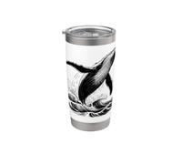 Rompiendo el diseño de fauna del océano de ballena jorobada Vaso térmico de acero inoxidable de doble pared