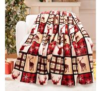 ROMROL Manta de Navidad, manta de Navidad a cuadros rojos y negros, felpa suave y mullida para sofá o cama, manta de franela para niños, adultos, esposa, para ti mismo (50 x 60 pulgadas)