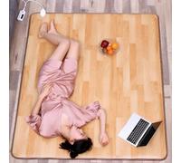 RoMukA Alfombrillas con calefacción eléctrica, Alfombra Grande de Grano de Madera, Alfombrilla con calefacción eléctrica para el hogar, Calentador de Suelo para el hogar, Calentador de pies