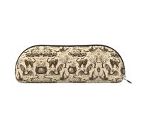 RoMuka Bolsa de almacenamiento de piel con sombrero de bruja, media redonda, bolsa de papelería, bolsa de maquillaje, bolsa de almacenamiento, color plateado, talla única, bolsa de almacenamiento,