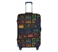 RoMuKa Escort de viaje con patrón de videojuegos, protección exquisita, funda de maleta altamente elástica, perfecta para maletas de 18 a 32 pulgadas, haciendo que viajar sea más cómodo, Blanco, M