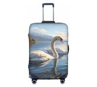 RoMuKa Escort de viaje de cisne blanco en el lago, protección exquisita, funda de maleta altamente elástica, perfecta para maletas de 18 a 32 pulgadas, haciendo que viajar sea más cómodo, Blanco, XL