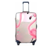 RoMuKa Escort de viaje de dos flamencos rosados, protección exquisita, funda de maleta altamente elástica, perfecta para maletas de 18 a 32 pulgadas, haciendo que viajar sea más cómodo, Blanco, XL