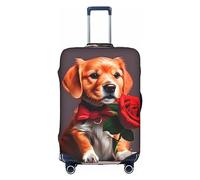 RoMuKa Escort de viaje de perro similar a un caballero, protección exquisita, funda de maleta altamente elástica, perfecta para maletas de 18 a 32 pulgadas, haciendo que viajar sea más cómodo, Blanco,