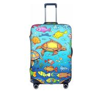 RoMuKa Escort de viaje de tortuga y pez, protección exquisita, funda de maleta altamente elástica, perfecta para maletas de 18 a 32 pulgadas, haciendo que viajar sea más cómodo, Blanco, XL