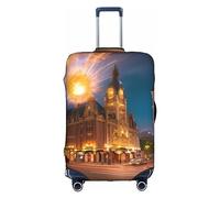 RoMuKa Escort Fiery Red Street Journey, protección exquisita, funda de maleta altamente elástica, perfecta para maletas de 18 a 32 pulgadas, haciendo que viajar sea más cómodo, Blanco, M