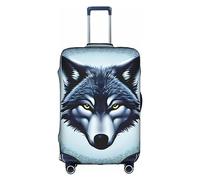 RoMuKa Fierce Wolf Head Journey Escort, protección exquisita, funda de maleta altamente elástica, perfecta para maletas de 18 a 32 pulgadas, haciendo que viajar sea más cómodo, Blanco, S