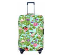 RoMuka Flamingo - Funda protectora elástica para compartimento de equipaje, adecuada para equipaje de 45 a 81 cm, Flamingo Love Flowers, S