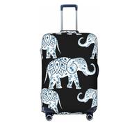 RoMuka Flamingo - Funda protectora elástica para compartimento de equipaje, adecuada para equipaje de 45 a 81 cm, Elefante-Azul Negro, M