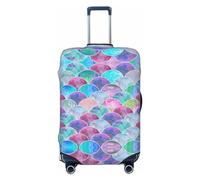 RoMuka Flamingo - Funda protectora elástica para compartimento de equipaje, adecuada para equipaje de 45 a 81 cm, Escamas de pescado océano, M