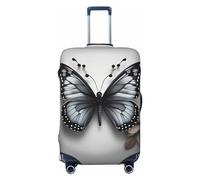 RoMuka Funda protectora elástica para compartimento de equipaje, color gris y verde azulado, para equipaje de 18 a 32 pulgadas, Gris Verde azulado Flor Mariposa, M