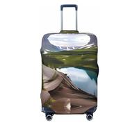 RoMuka Funda protectora elástica para compartimento de equipaje, color gris y verde azulado, para equipaje de 18 a 32 pulgadas, Parque Nacional Glaciar, S