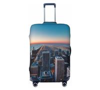 RoMuka Funda protectora elástica para compartimento de equipaje de árbol de Navidad y campana, adecuada para equipaje de 18 a 32 pulgadas, Chicago Illinois Usa 1, L