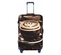RoMuka Funda protectora elástica para compartimento de equipaje de café caliente con granos de café, adecuada para equipaje de 45 a 81 cm, Café caliente con grano de café, M