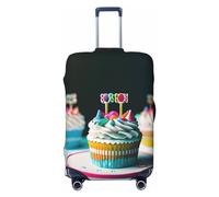 RoMuka Funda protectora elástica para compartimento de equipaje, diseño de animales lindos con muñeco de nieve, adecuada para equipaje de 45 a 81 cm, Pasteles de feliz cumpleaños, L