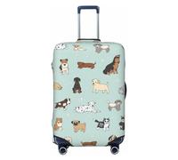 RoMuka Funda protectora elástica para compartimento de equipaje, diseño de delfines, flores, estrellas de mar, coral, conchas marinas, adecuada para equipaje de 45,7 a 81,3 cm, Perro1, S