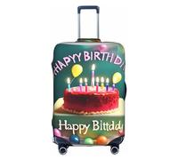 RoMuKa Hermosa escolta de viaje de feliz cumpleaños, protección exquisita, funda de maleta altamente elástica, perfecta para maletas de 18 a 32 pulgadas, haciendo que viajar sea más cómodo, Blanco, L
